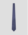 Corbata seda azul con jacquard plata - Hombre | Roberto Verino