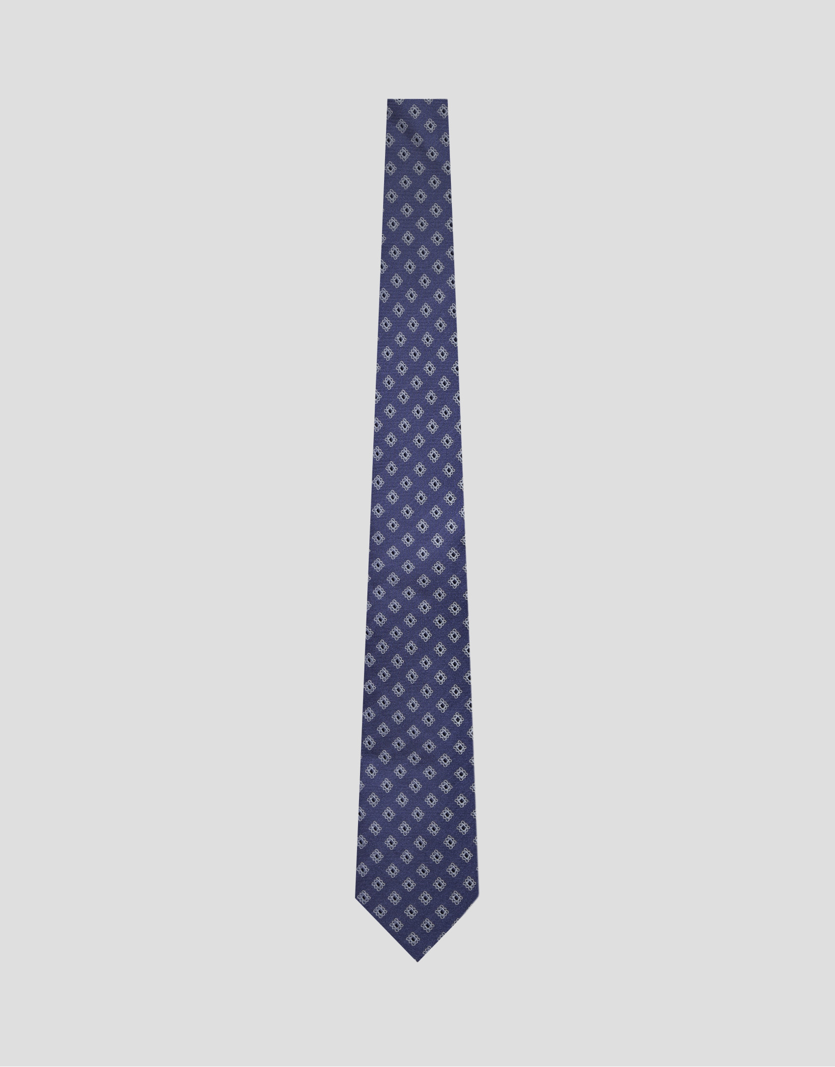 Corbata seda azul con jacquard plata - Hombre | Roberto Verino