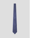 Corbata seda azul con jacquard cachemires plata | Roberto Verino