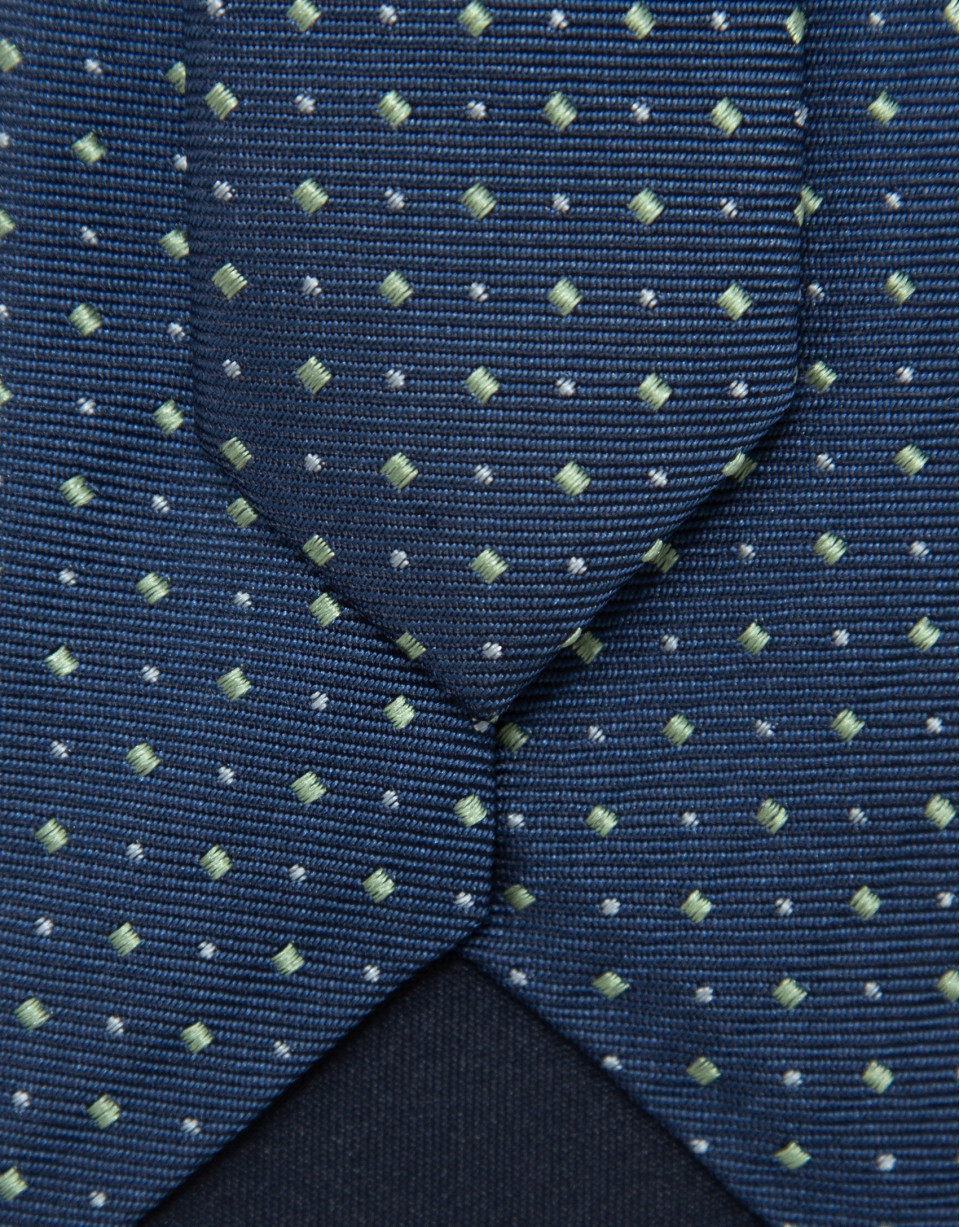 Corbata seda marino jacquard blanco - Hombre | Roberto Verino