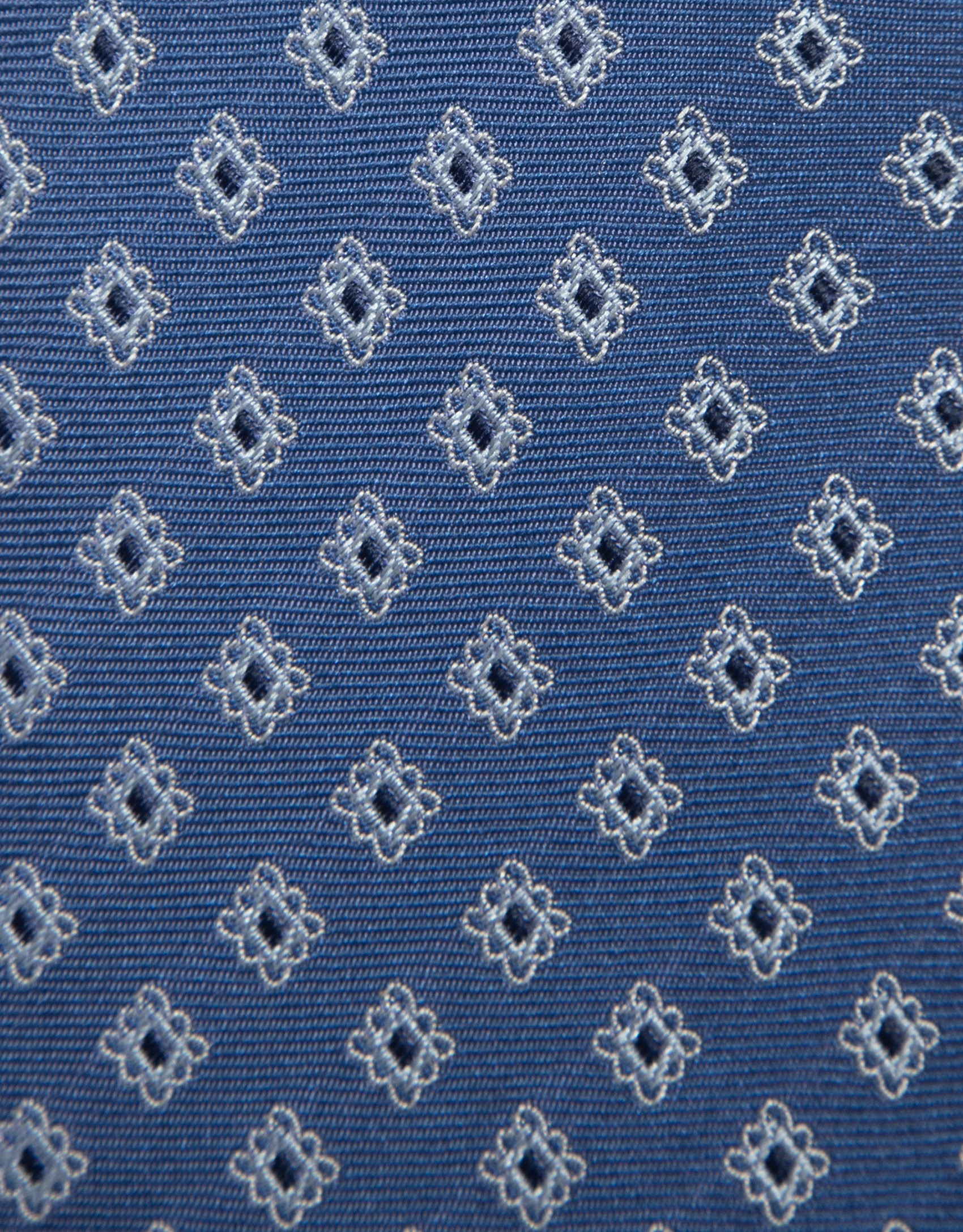 Corbata seda azul con jacquard plata - Hombre | Roberto Verino
