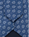 Corbata seda azul con jacquard cachemires plata | Roberto Verino