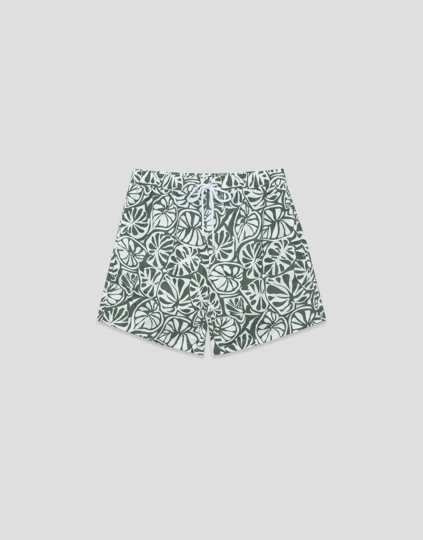 Khaki and white tropical flower print swimsuit | Roberto Verino