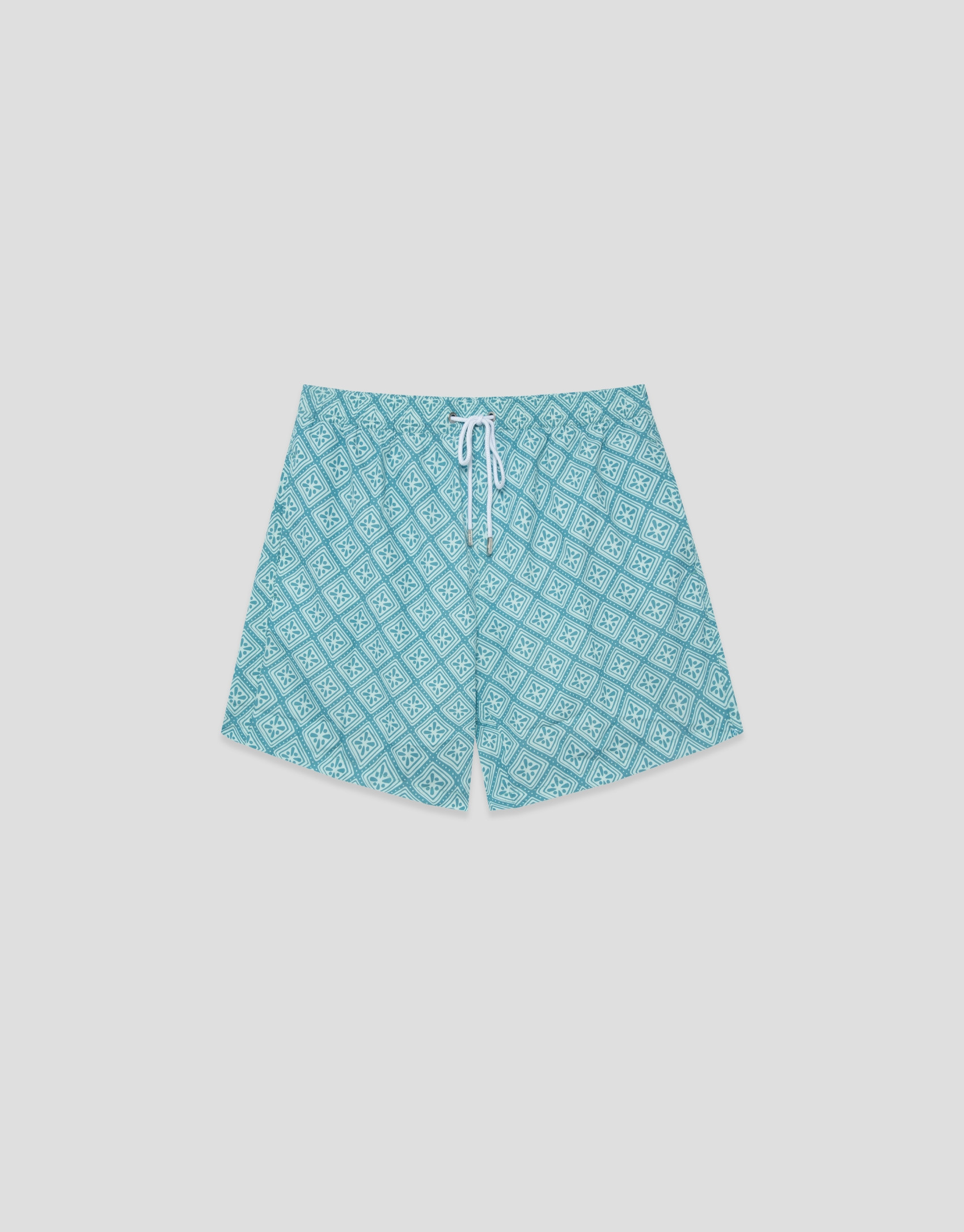 Bañador estampado geométrico azul verdoso y... | Roberto Verino