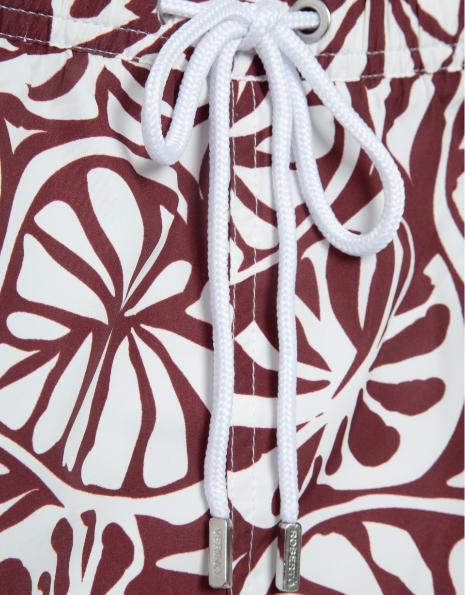 Bañador estampado flor tropical ciruela y blanco | Roberto Verino