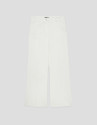 White cotton jacquard four-pocket trousers | Roberto Verino
