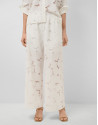 Pantalón palazzo devoré blanco con ... | Roberto Verino
