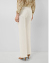 White cotton jacquard four-pocket trousers | Roberto Verino