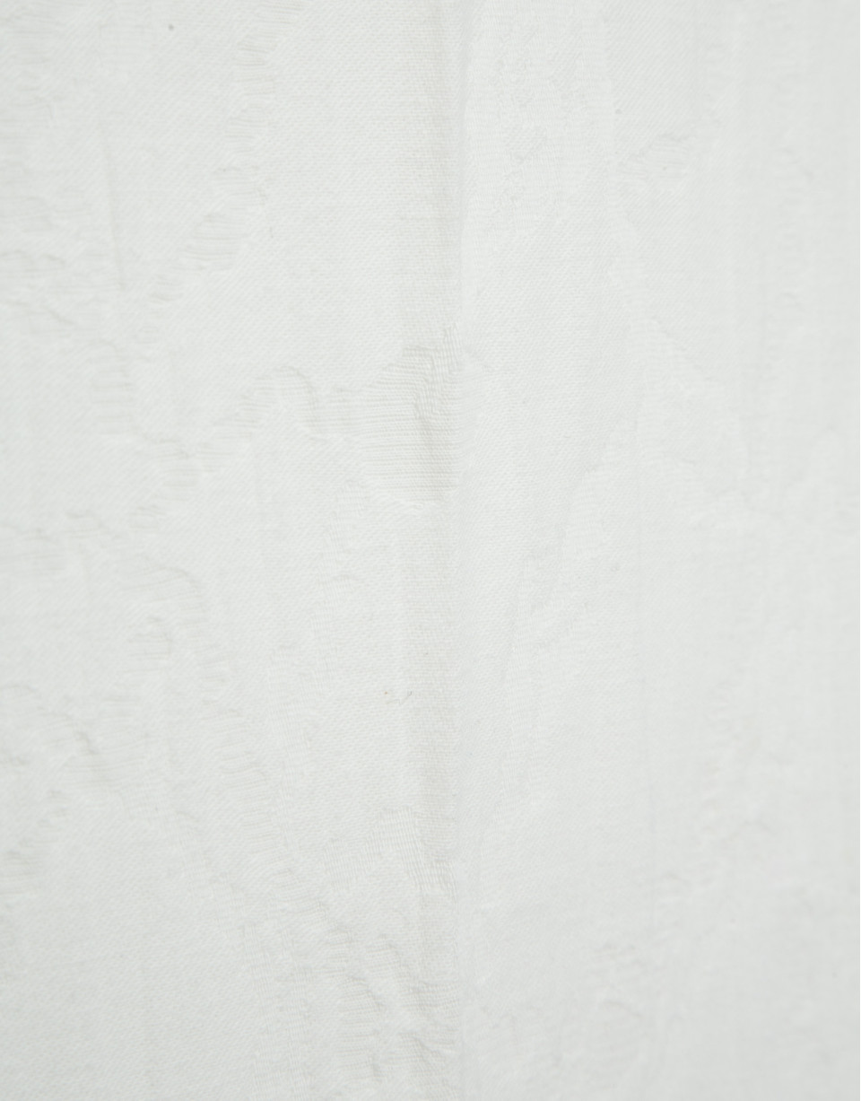 White cotton jacquard four-pocket trousers | Roberto Verino
