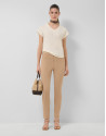 Camel cotton five-pocket skinny trousers | Roberto Verino
