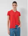 Blusa manga corta con volantes rojo - Mujer | Roberto Verino