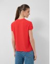 Blusa manga corta con volantes rojo - Mujer | Roberto Verino