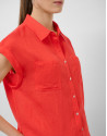 Blusa sin mangas y con bolsillos rojo - Mujer | Roberto Verino