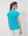 Turquoise sleeveless blouse with pockets | Roberto Verino