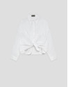 Camisa manga larga anudada blanca - Mujer | Roberto Verino
