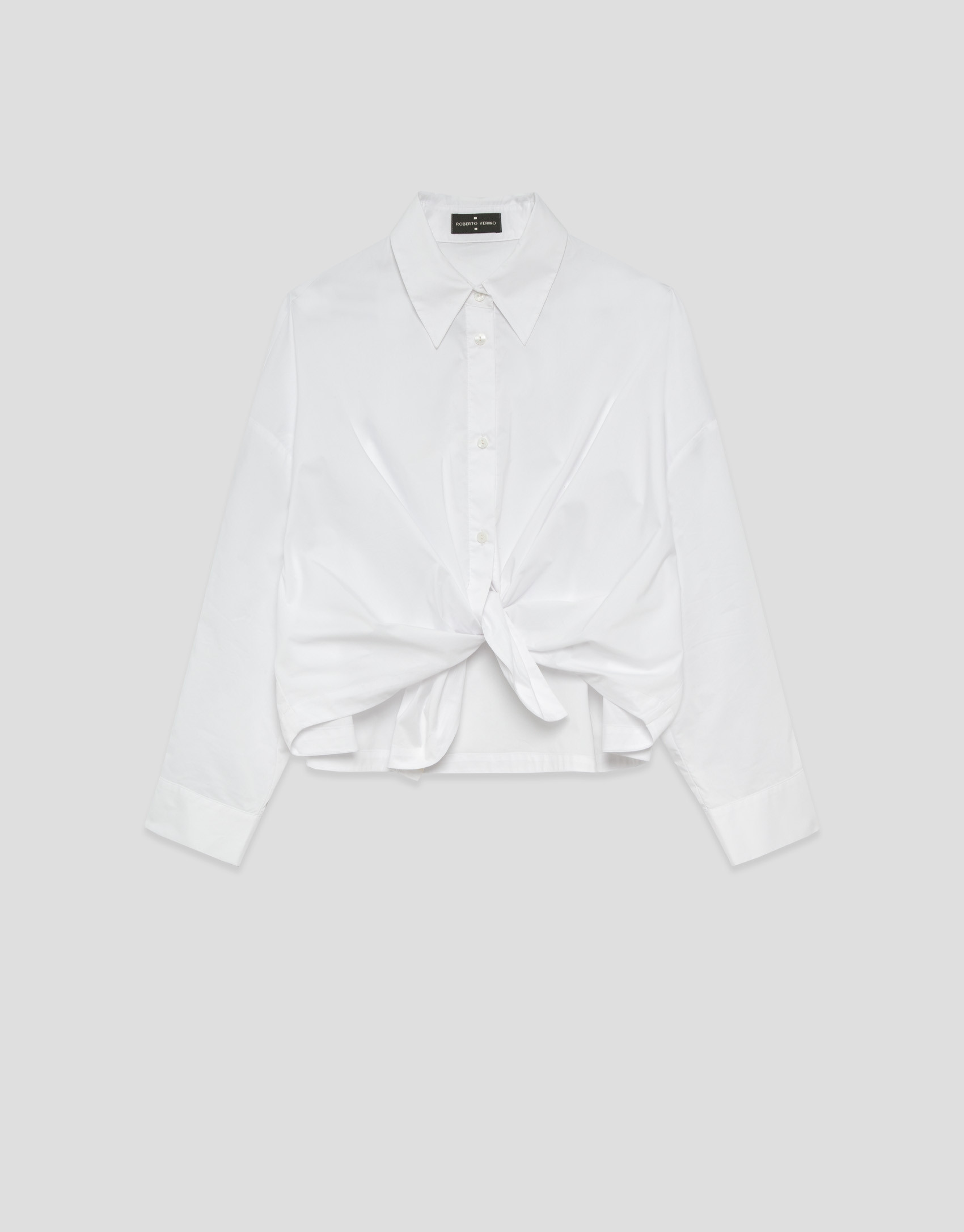 White long-sleeved knotted shirt - Woman | Roberto Verino