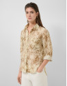 Blusa oversize crepé estampado tonos beige | Roberto Verino