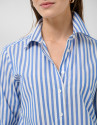White cotton shirt with blue stripes - Woman | Roberto Verino