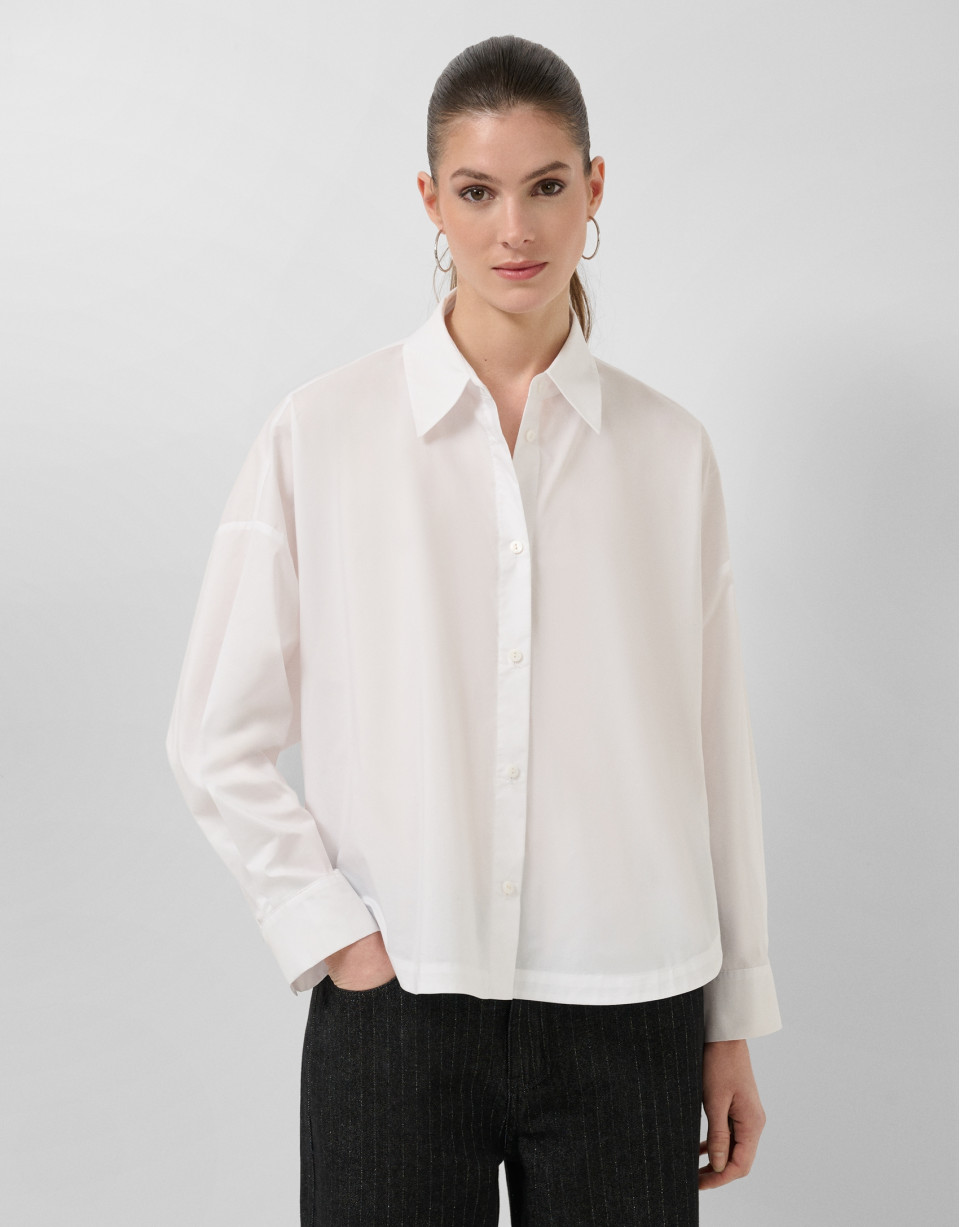 White long-sleeved knotted shirt - Woman | Roberto Verino