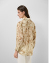 Blusa oversize crepé estampado tonos beige | Roberto Verino