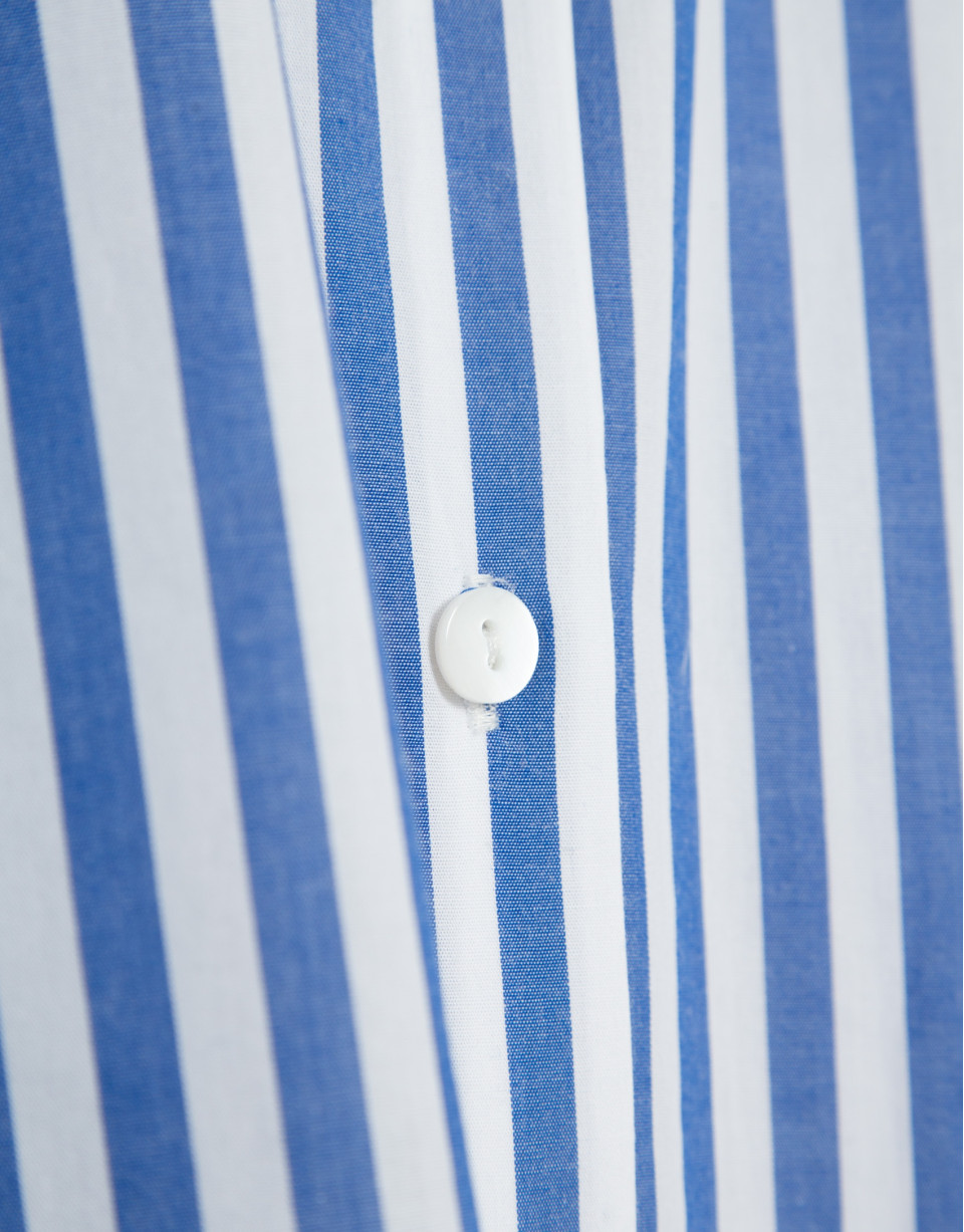 Camisa algodón blanco con listas azules | Roberto Verino