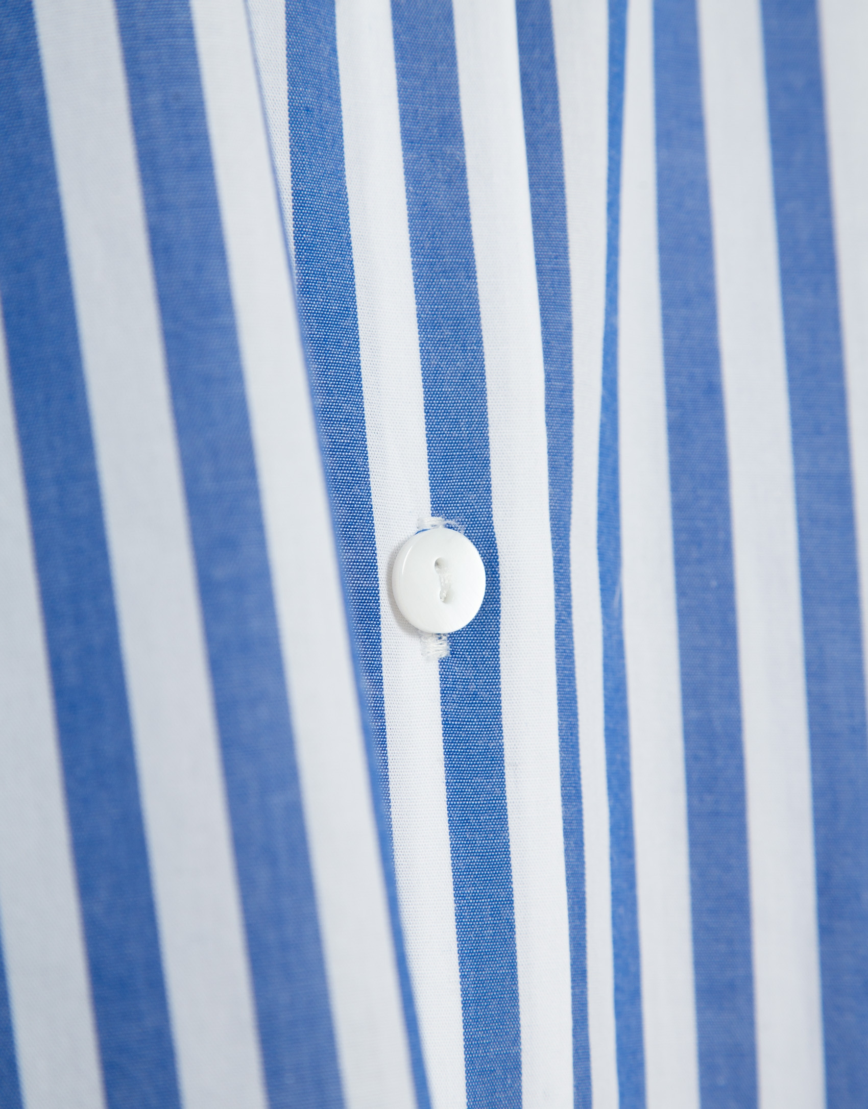 White cotton shirt with blue stripes - Woman | Roberto Verino