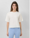 Camiseta oversize blanca con strass RV en pecho | Roberto Verino