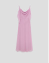 Long pink strappy dress with chiffon armholes | Roberto Verino