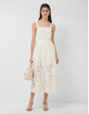 Vestido tirantes devoré blanco con estampado... | Roberto Verino
