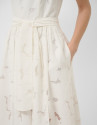 White devoré strappy dress with floral print | Roberto Verino