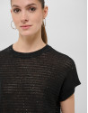 Jersey punto lino desagujado negro - Mujer | Roberto Verino