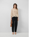 Beige openwork knit jumper - Woman - SS2026 | Roberto Verino
