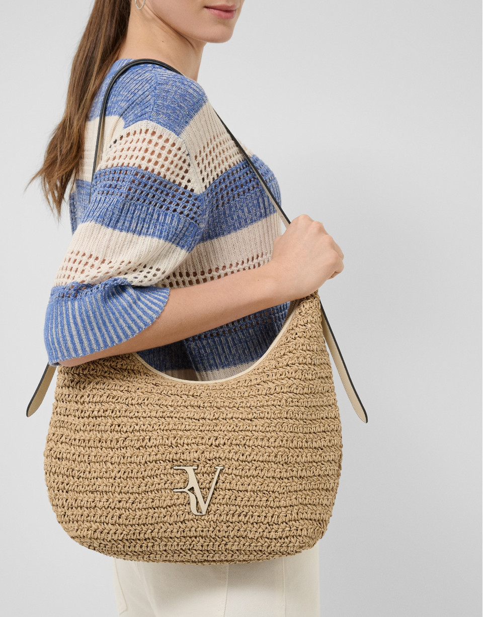 Jimena Hobo shoulder bag in ecru - Woman | Roberto Verino