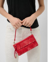 Bolso mini Chloe piel roja con flecos - Mujer | Roberto Verino