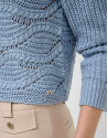 Blue long-sleeved wave pattern jumper - Woman | Roberto Verino