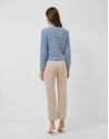 Blue long-sleeved wave pattern jumper - Woman | Roberto Verino