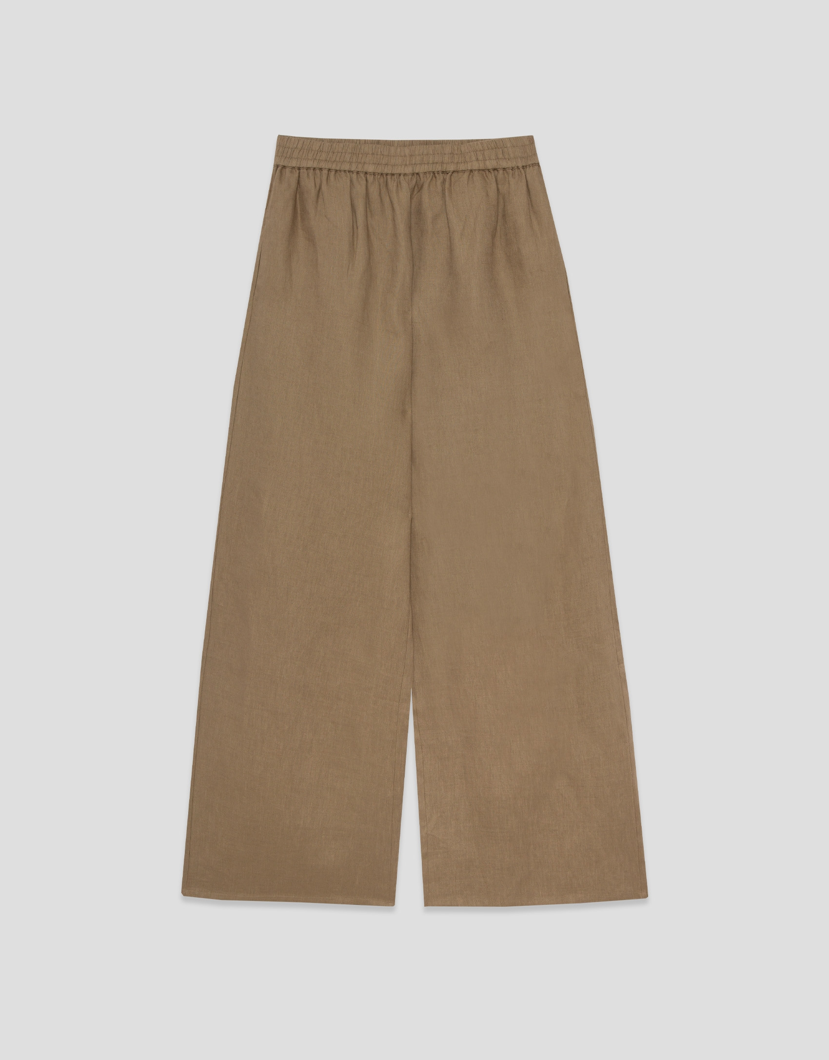 Camel linen palazzo trousers - Woman - SS2026 | Roberto Verino