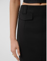 Falda recta midi tejido técnico negro - Mujer | Roberto Verino