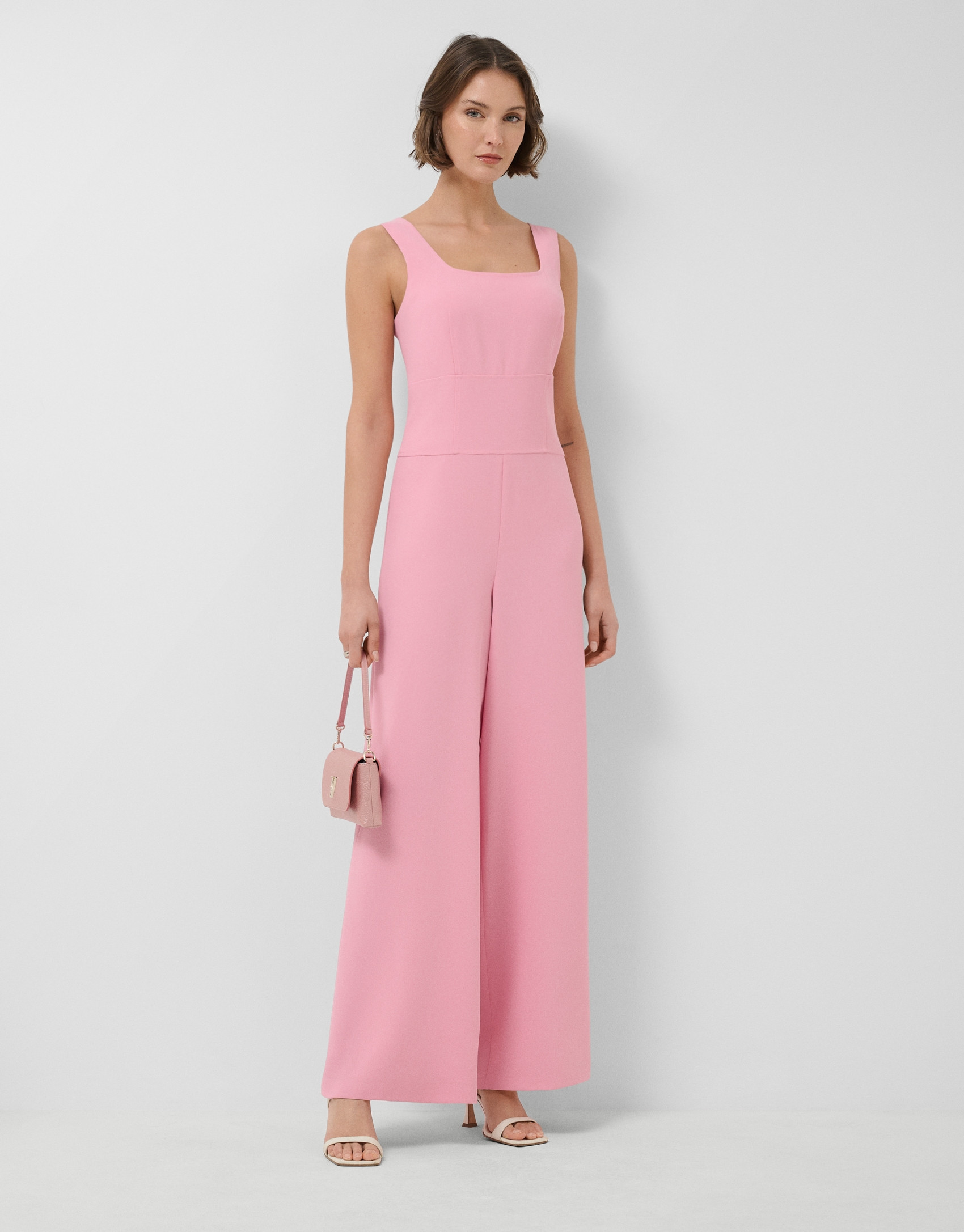 Pink crepe strappy jumpsuit - Woman - SS2026 | Roberto Verino