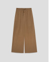 Pantalón ancho fruncido marrón - Mujer | Roberto Verino