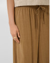 Pantalón ancho fruncido marrón - Mujer | Roberto Verino