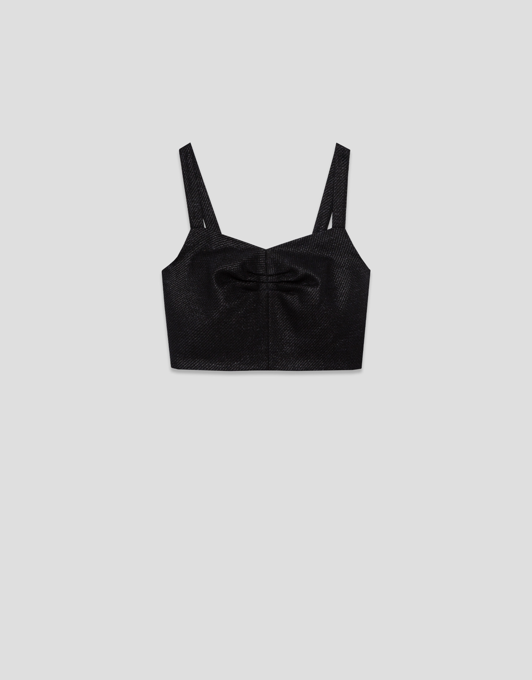 Crop top tejido trama negra - Mujer - PV2026 | Roberto Verino