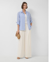 Camisa oversize lino con listas azul y blanco | Roberto Verino