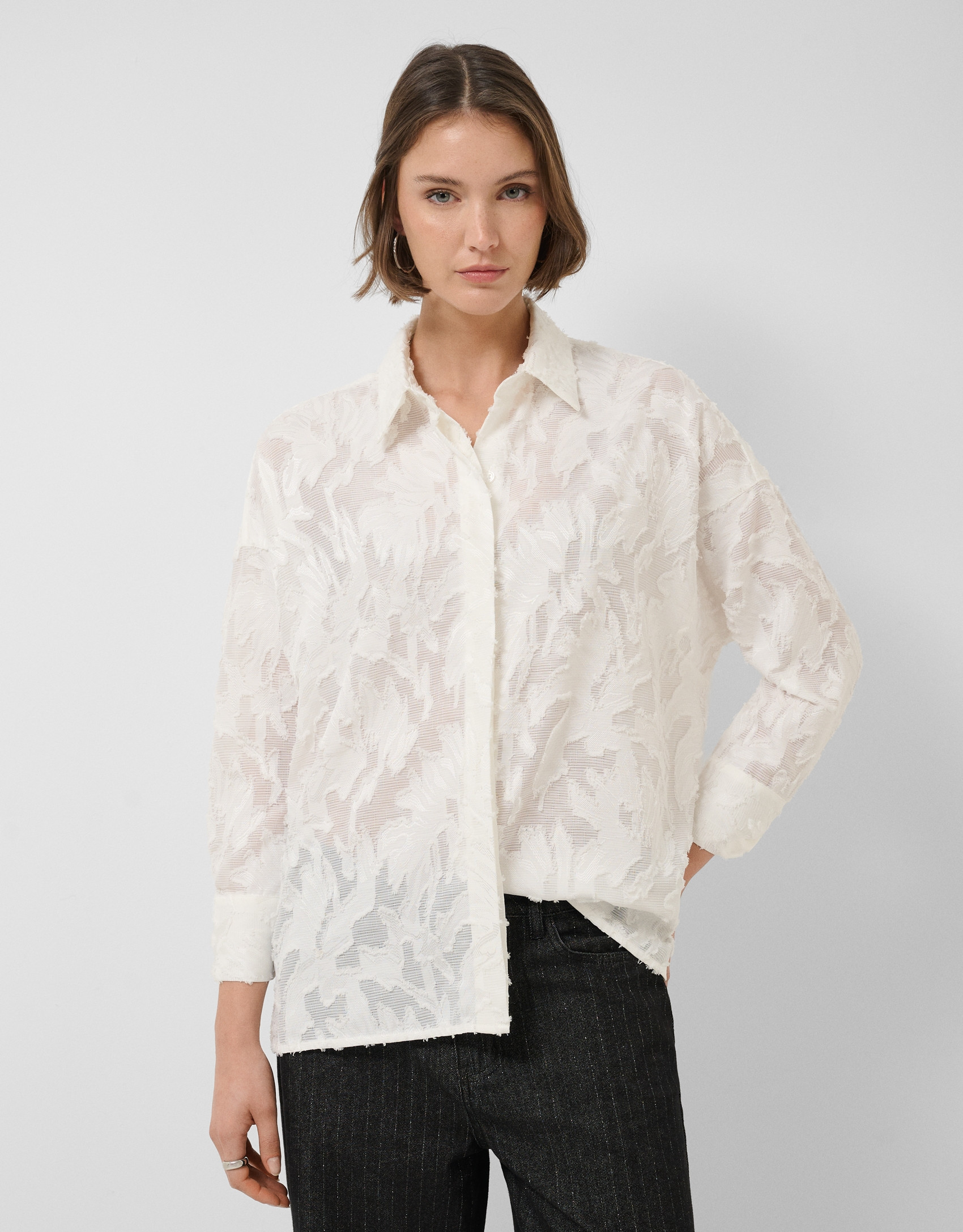 Oversized white shirt - Woman - SS2026 | Roberto Verino