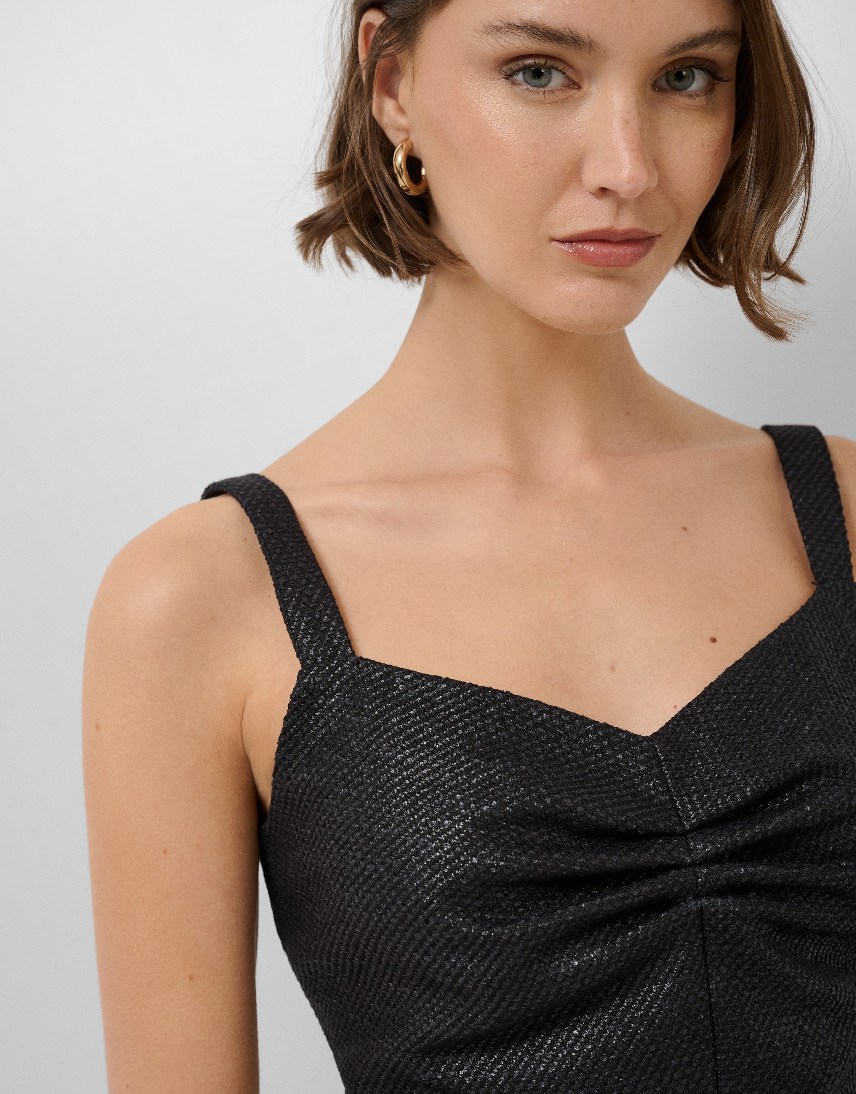 Crop top tejido trama negra - Mujer - PV2026 | Roberto Verino