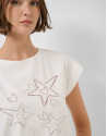 Camiseta sin mangas oversize blanca con ... | Roberto Verino