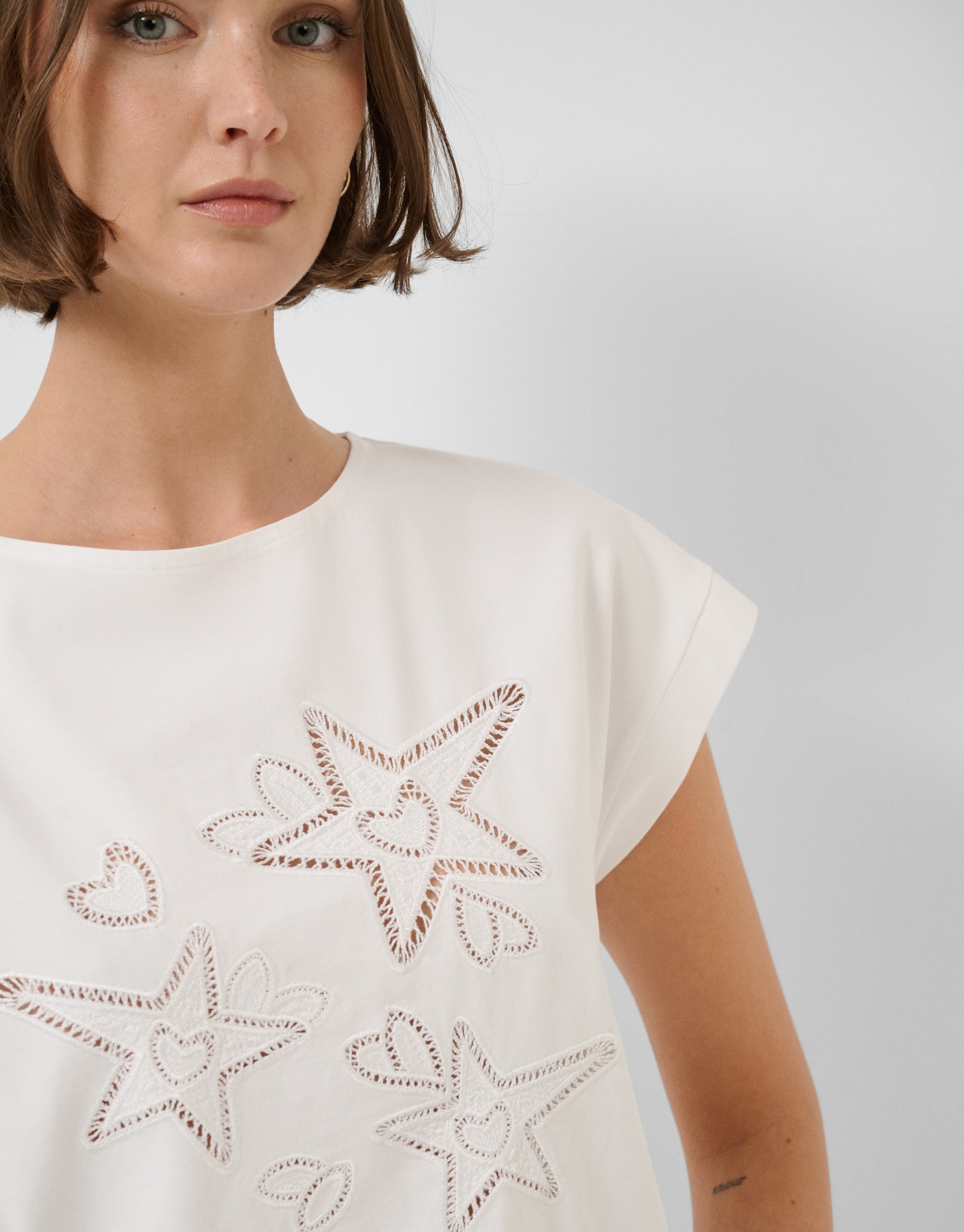 Camiseta sin mangas oversize blanca con ... | Roberto Verino