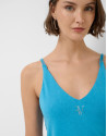 Camiseta tirante doble azul turquesa - Mujer | Roberto Verino
