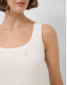 Camiseta tirantes punto canalé blanco - Mujer | Roberto Verino