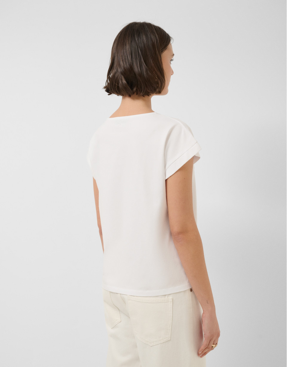 Camiseta sin mangas oversize blanca con ... | Roberto Verino